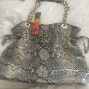 Tory Burch Marion Snake Tote NWT